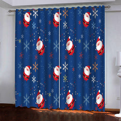 Christmas Pattern Curtains Blackout Window Drapes (Online Order Only)