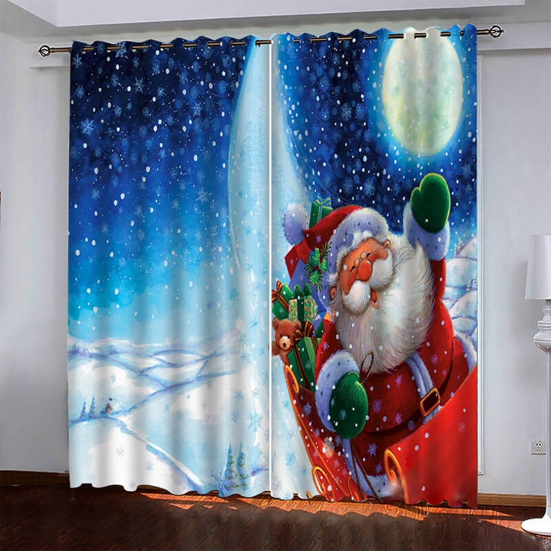 Christmas Pattern Curtains Blackout Window Drapes (Online Order Only)