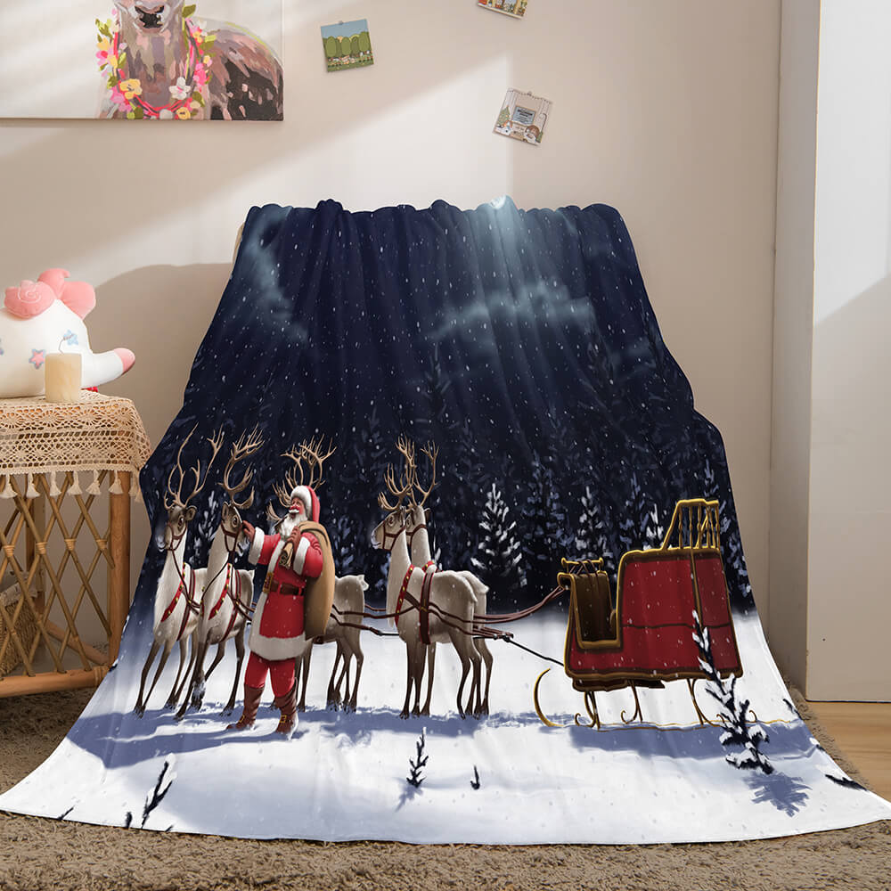 Christmas Theme Flannel Fleece Throw Cosplay Blanket (Online Order Only)