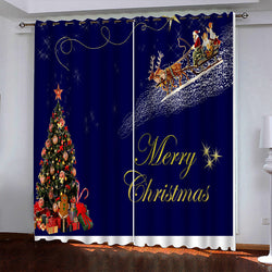 Christmas Tree Pattern Curtains Blackout Window Drapes (Online Order Only)