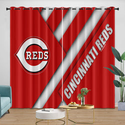 Cincinnati Reds Curtains Blackout Window Drapes Room Decoration (Online Order Only)
