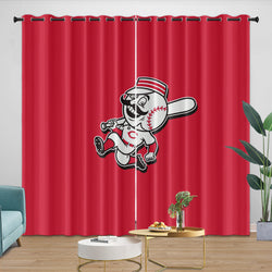 Cincinnati Reds Curtains Blackout Window Drapes Room Decoration (Online Order Only)