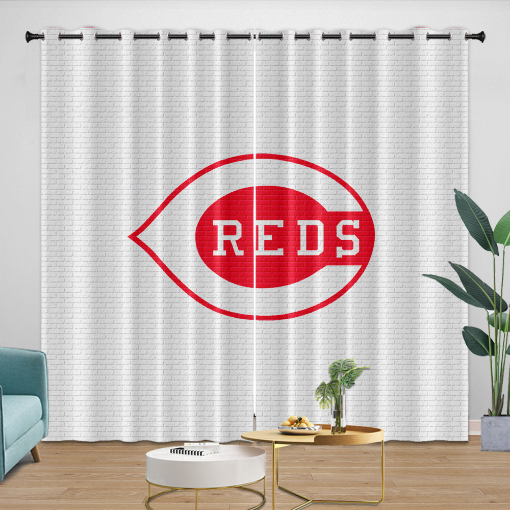 Cincinnati Reds Curtains Blackout Window Drapes Room Decoration (Online Order Only)