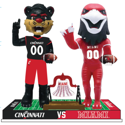 Cincinnati vs. Miami Football Rivalry Bobblehead (Presale) (ONLINE ORDER ONLY)