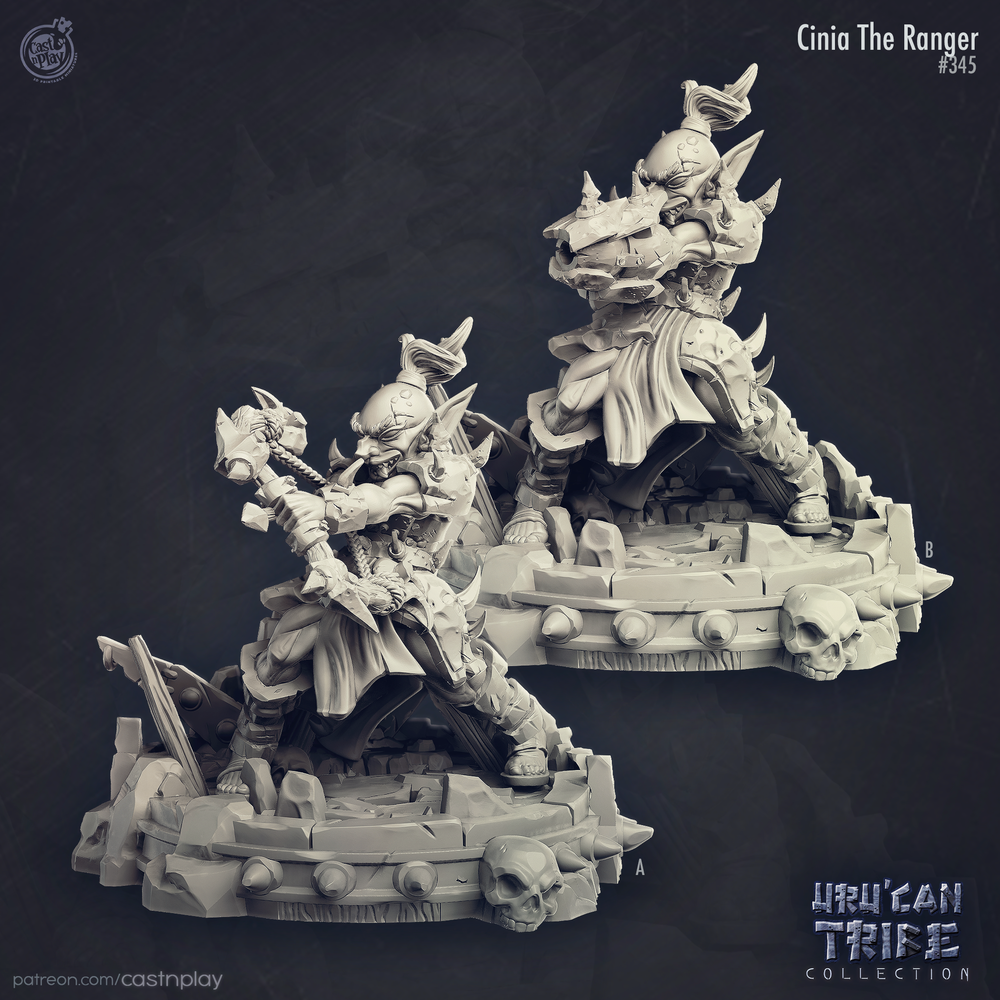 3D Printed Cast n Play  Uru Can Tribe - Cinia The Ranger 28mm 32mm D&D (Online Only)