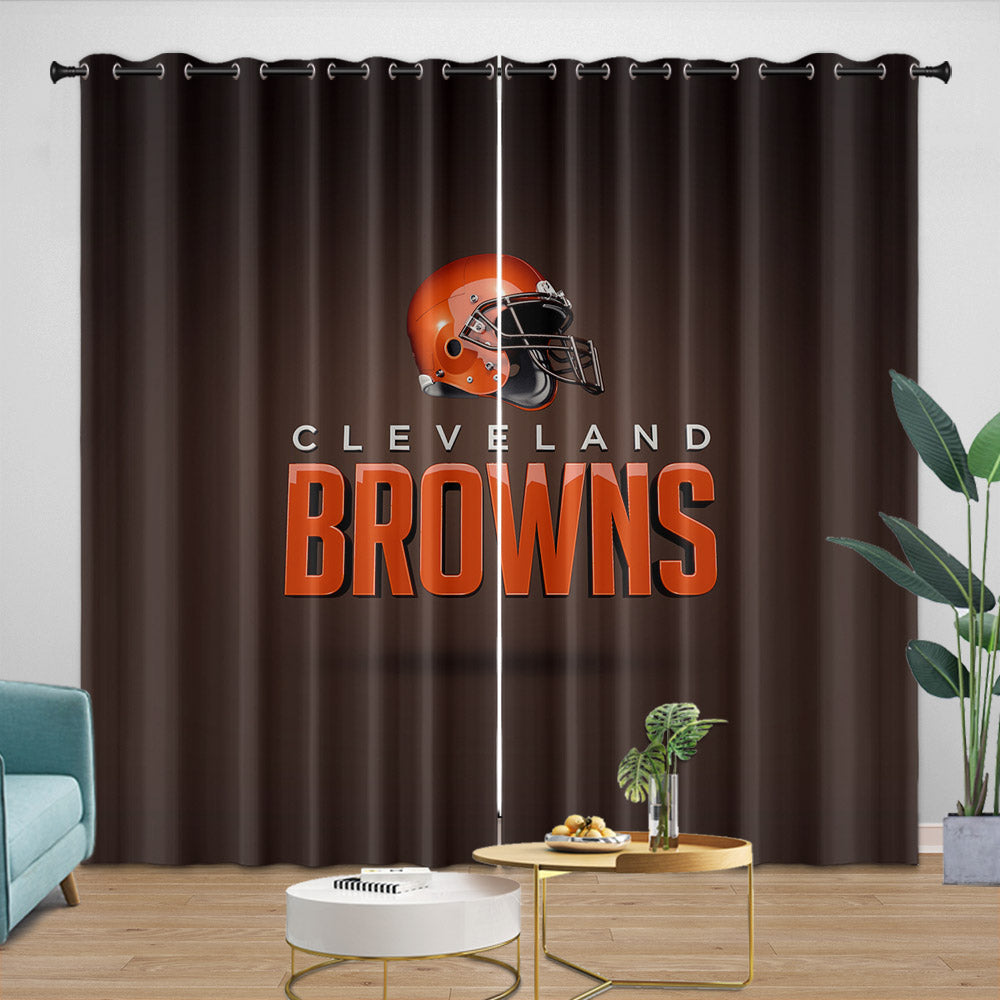 Cleveland Browns Curtains Blackout Window Drapes Room Decoration (Online Order Only)