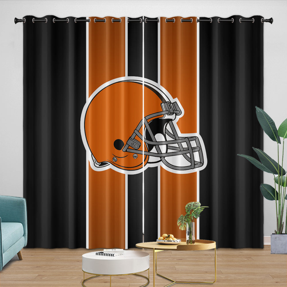 Cleveland Browns Curtains Blackout Window Drapes Room Decoration (Online Order Only)