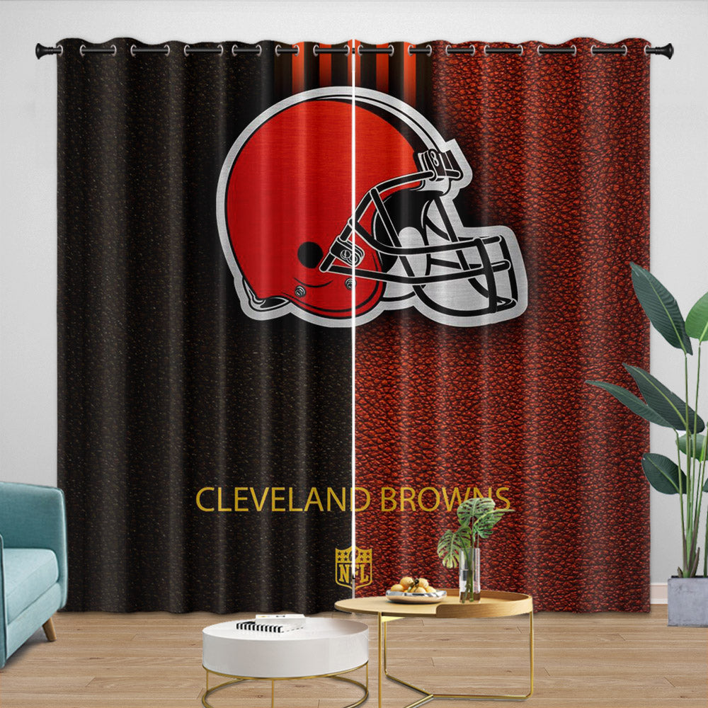 Cleveland Browns Curtains Blackout Window Drapes Room Decoration (Online Order Only)