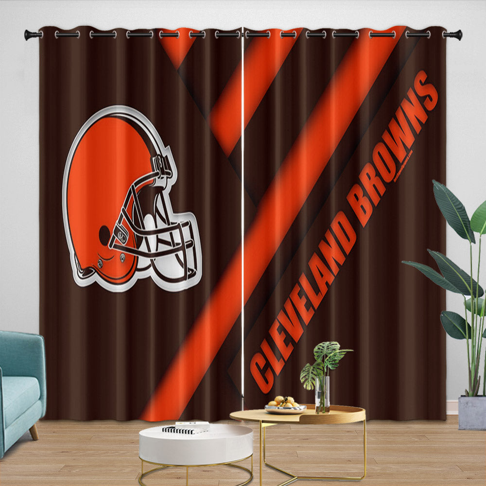 Cleveland Browns Curtains Blackout Window Drapes Room Decoration (Online Order Only)