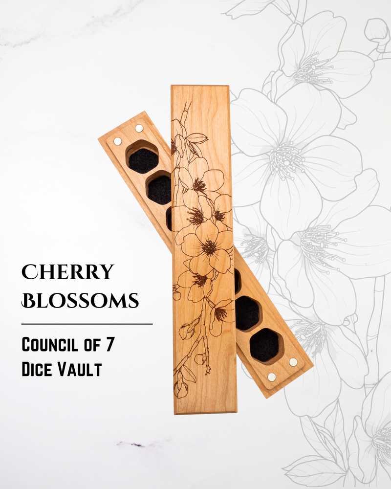 Cherry Blossoms | Engraved Council of 7 Dice Vault (ONLINE ORDER ONLY)