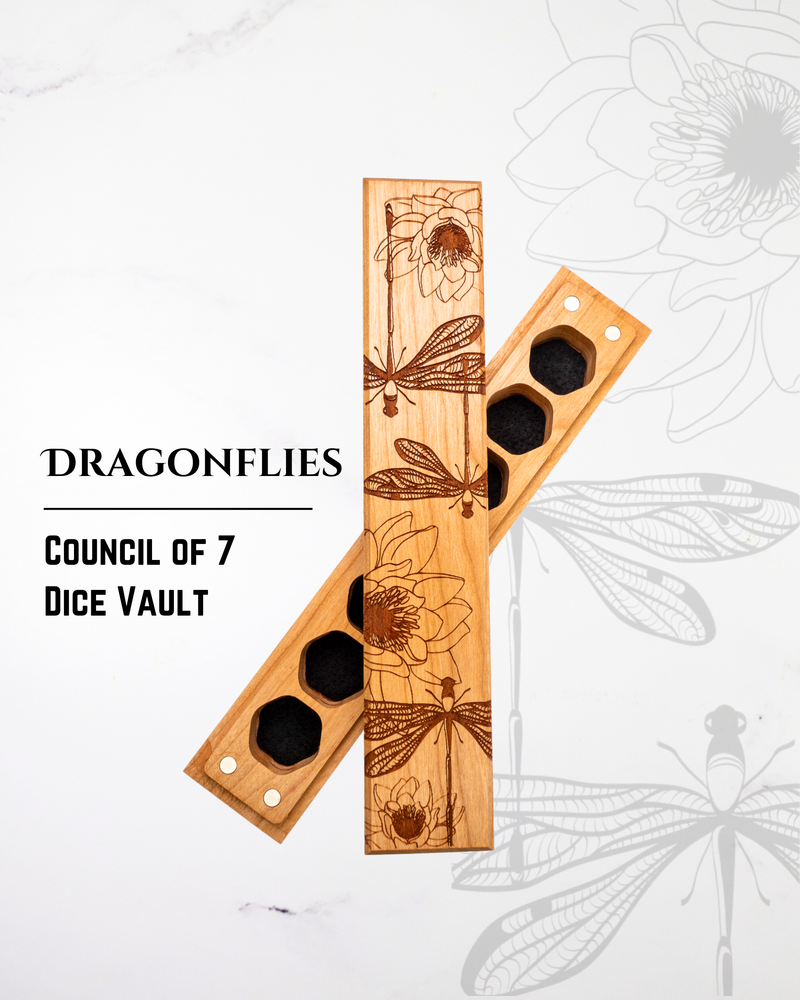Dragonflies | Engraved Council of 7 Dice Vault (ONLINE ORDER ONLY)