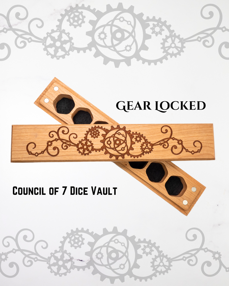 Gear Locked | Engraved Council of 7 Dice Vault (ONLINE ORDER ONLY)