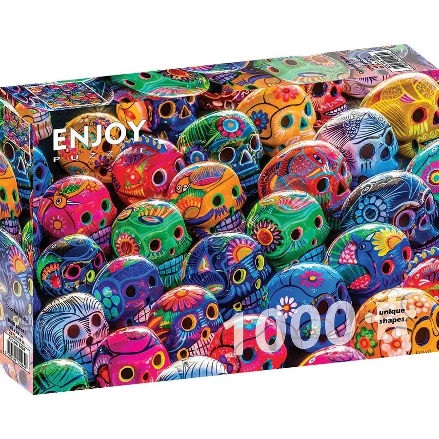 Colorful Skulls 1000 Piece Jigsaw Puzzle Enjoy (ONLINE ORDER ONLY)