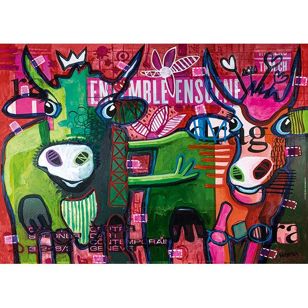 Cool Cattle Stripped Cows 1000 Piece Jigsaw Puzzle Heye (ONLINE ORDER ONLY)