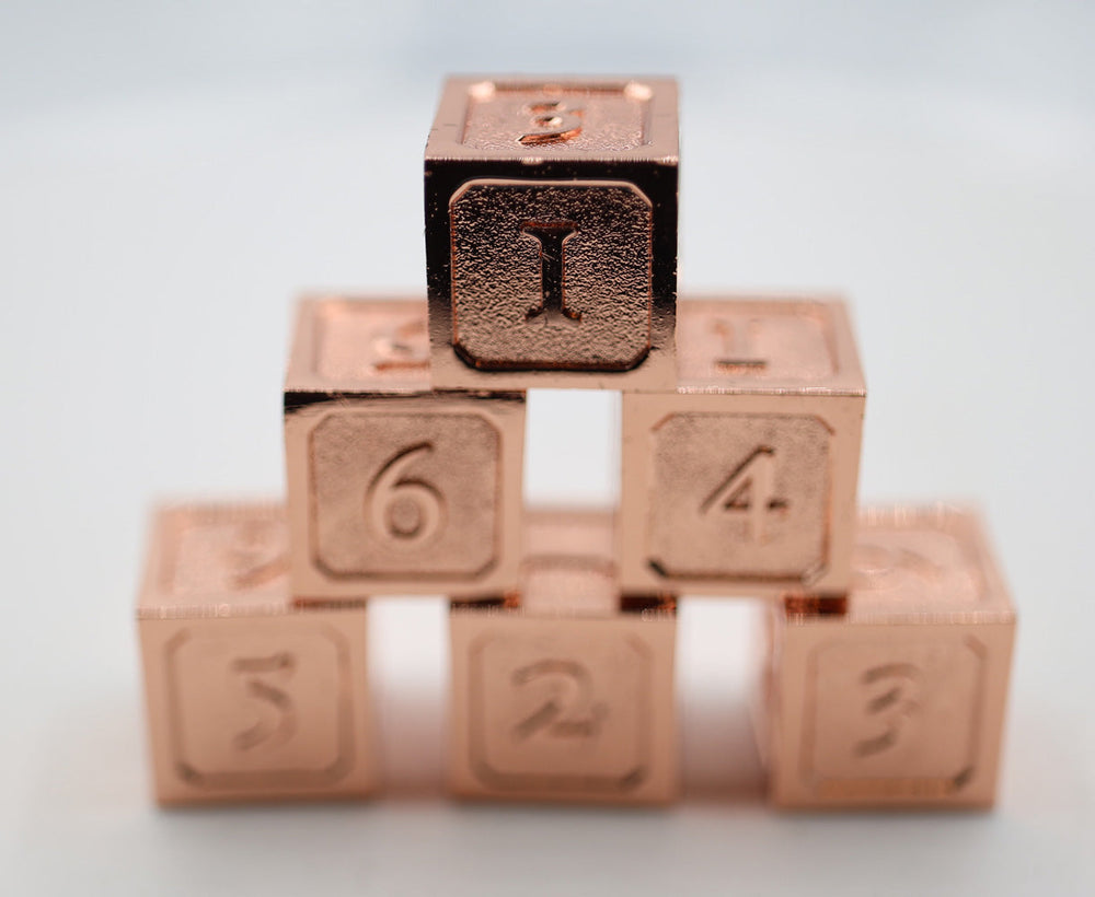 6 piece Metal D6's - Copper (ONLINE ORDER ONLY)