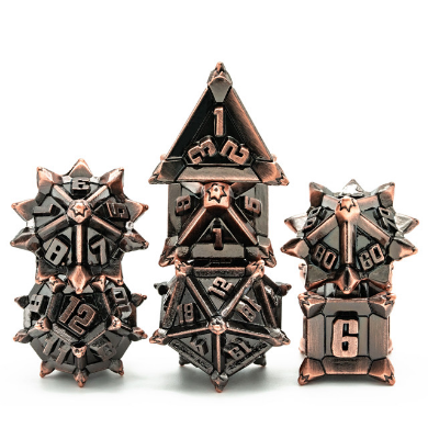 Warrior's Flail: Copper - Metal RPG Dice Set (ONLINE ORDER ONLY)