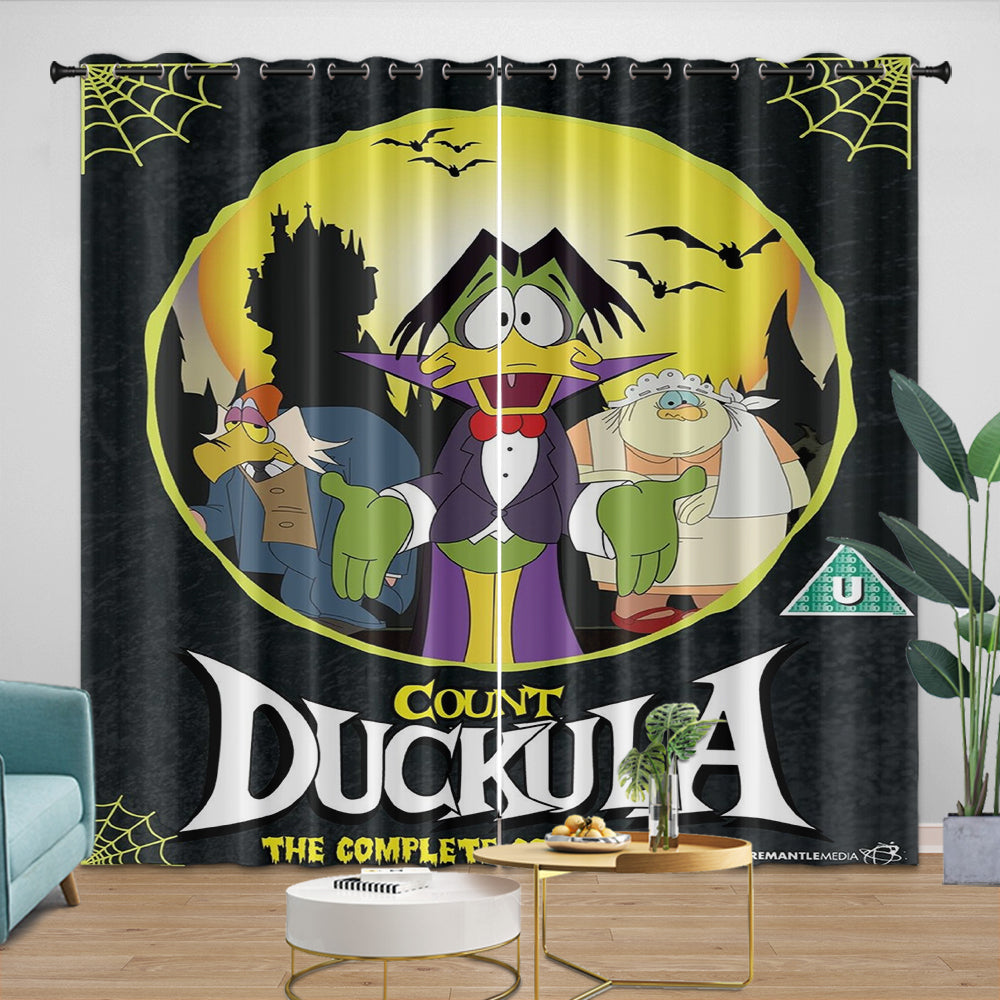 Count Duckula Curtains Pattern Blackout Window Drapes (ONLINE ORDER ONLY)