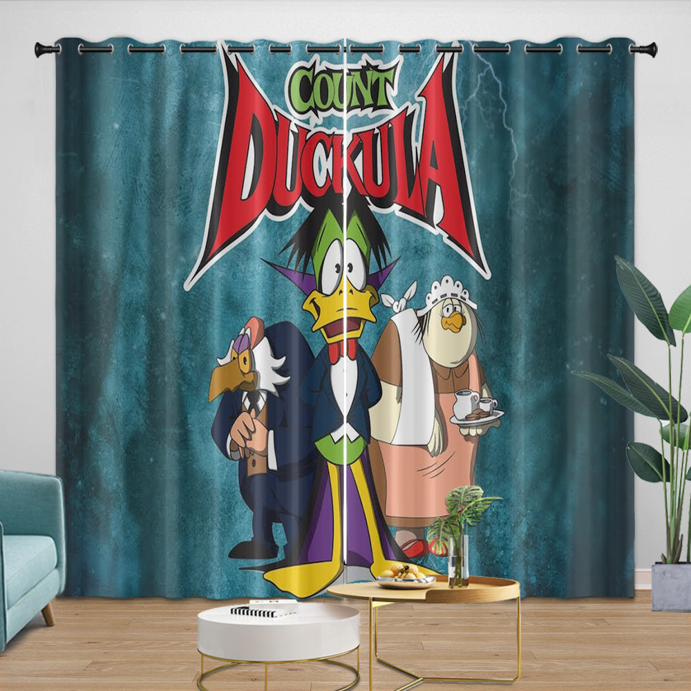 Count Duckula Curtains Pattern Blackout Window Drapes (ONLINE ORDER ONLY)