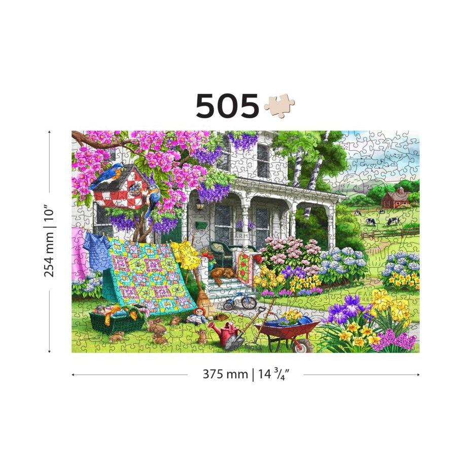 Countryside Garden 505 Piece Wood Jigsaw Puzzle Wooden City