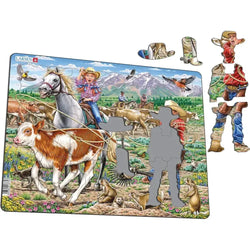 Cowgirl & Cowboy 38 Piece Tray Jigsaw Puzzle Larsen