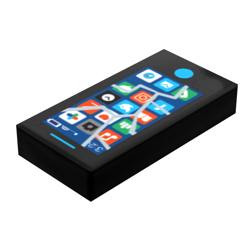 Mobile Phone (Cracked Screen) - B3 Customs® Printed 1x2 Tile (Online Order Only)