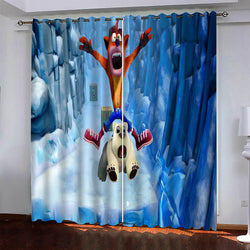Crash Bandicoot Pattern Curtains Blackout Window Drapes (Online Order Only)