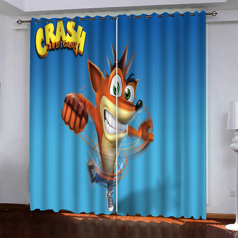 Crash Bandicoot Pattern Curtains Blackout Window Drapes (Online Order Only)