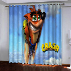 Crash Bandicoot Pattern Curtains Blackout Window Drapes (Online Order Only)