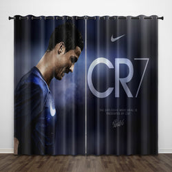 Cristiano Ronaldo CR7 Curtains Pattern Blackout Window Drapes (Online Order Only)