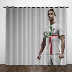 Cristiano Ronaldo CR7 Curtains Pattern Blackout Window Drapes (Online Order Only)