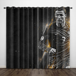 Cristiano Ronaldo CR7 Curtains Pattern Blackout Window Drapes (Online Order Only)