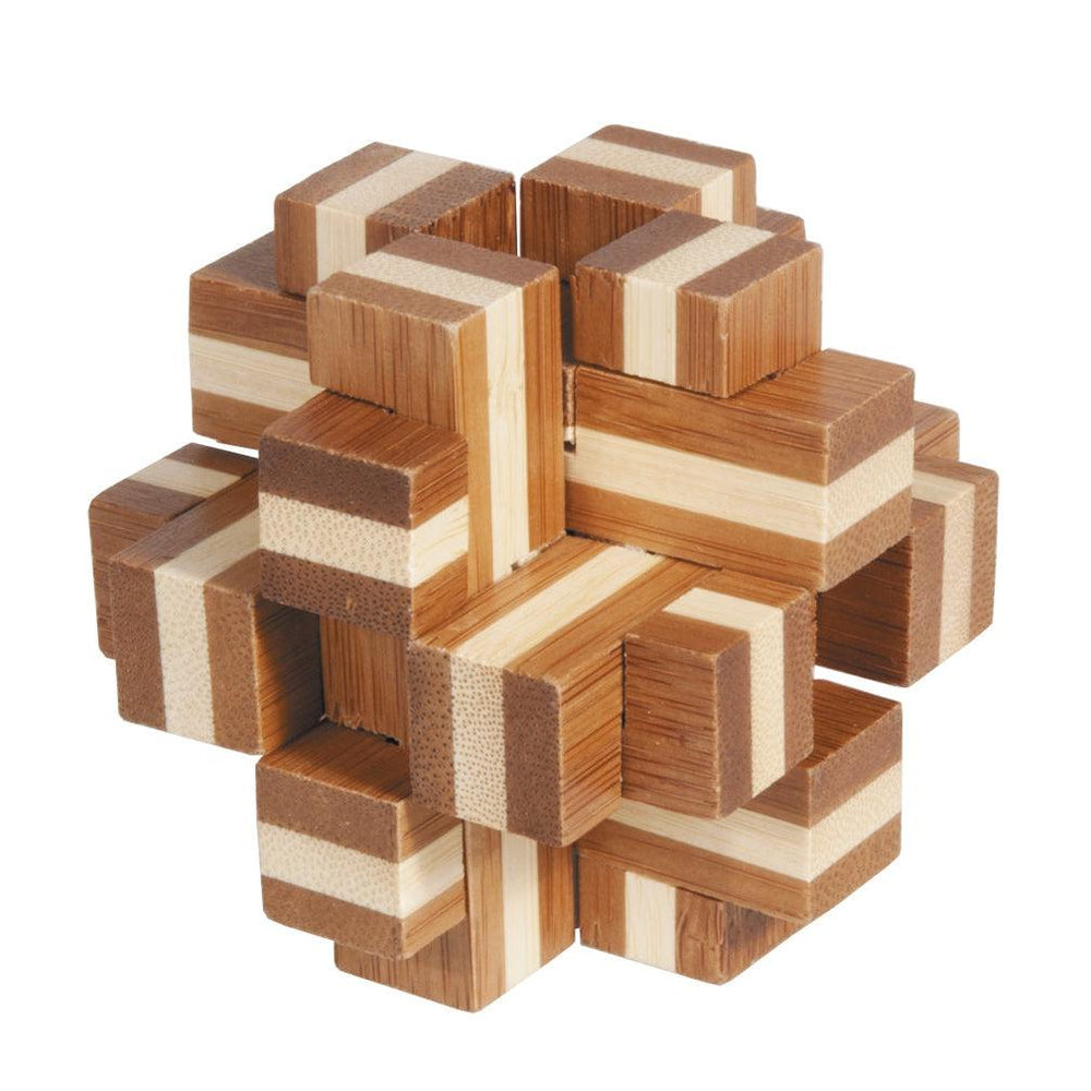 Cube Cross 3D Bamboo Puzzle Fridolin (ONLINE ORDER ONLY)