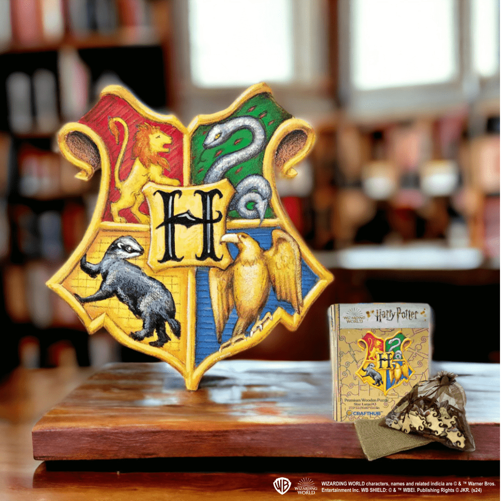 Harry Potter - Hogwarts Crests Wooden Jigsaw Puzzle (Online Order Only)