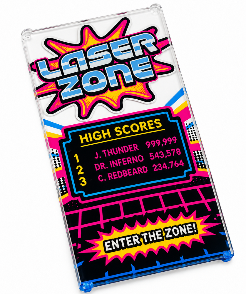 Laser Zone Promo Arcade 4x6 Glass Window (ONLINE ORDER ONLY)