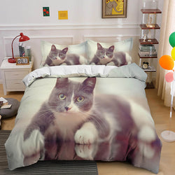Cute Animal Pet Cats Bedding Set Quilt Covers Without Filler (Online Order Only)