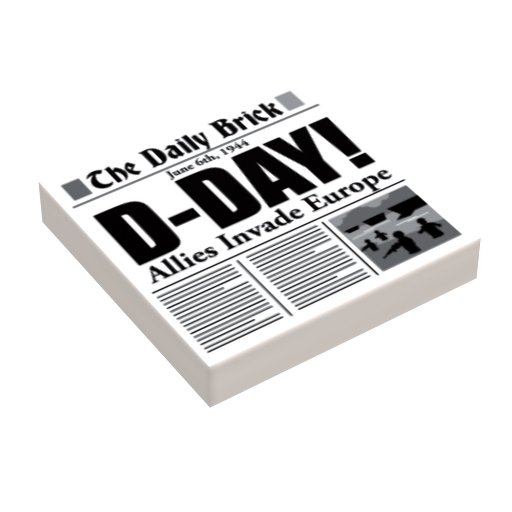 B3 Customs® D-Day WW2 Newspaper (2x2 Tile) (Online Order Only)