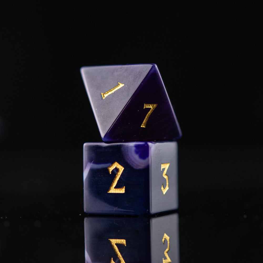 Purple Agate Stone Dice Set (ONLINE ORDER ONLY)