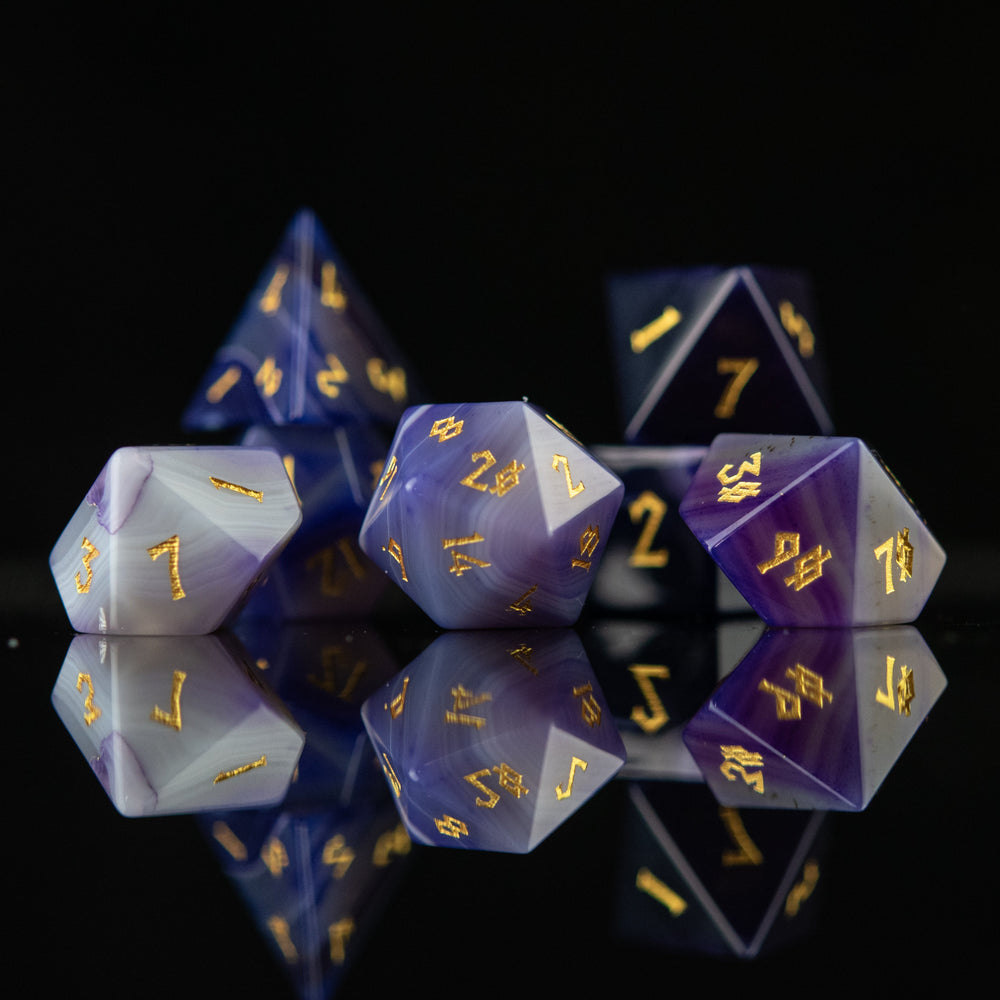Purple Agate Stone Dice Set (ONLINE ORDER ONLY)