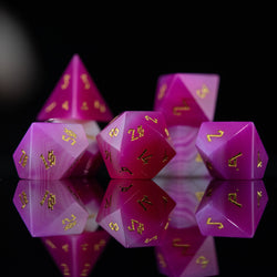 Pink Agate Stone Dice Set (ONLINE ORDER ONLY)