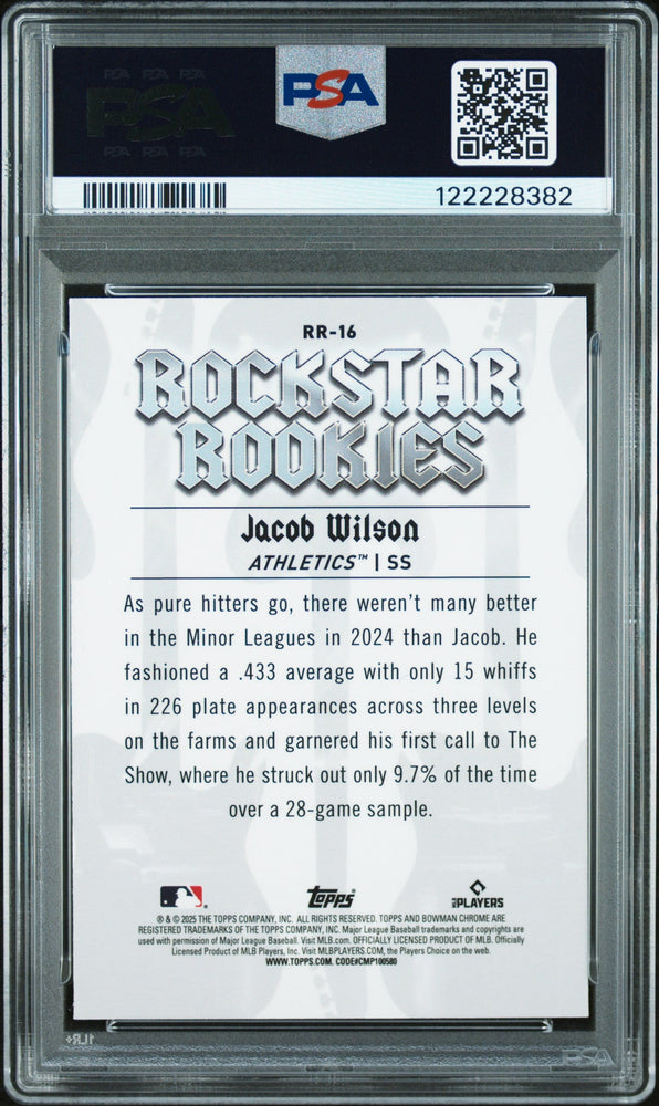 Graded 2025 Topps Bowman Jacob Wilson #RR16 Rockstar Rookies Rookie RC Baseball Card PSA 6 EX Mint (ONLINE ORDER ONLY)