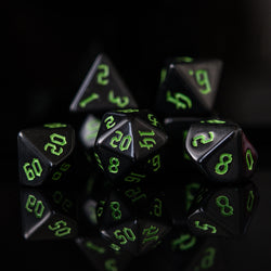 Dark Cathedral Green Acrylic Dice Set (ONLINE ORDER ONLY)