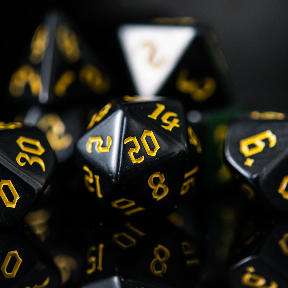 Dark Cathedral Yellow Acrylic Dice Set (ONLINE ORDER ONLY)