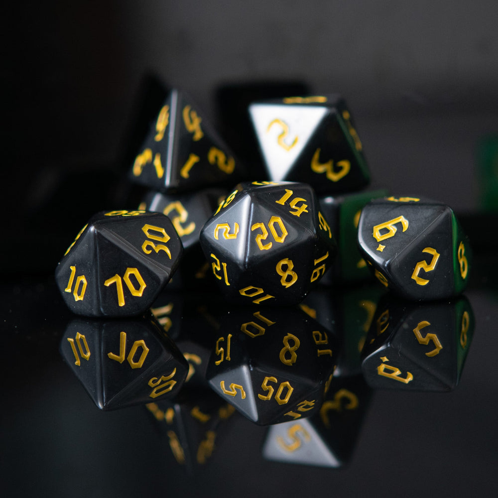 Dark Cathedral Yellow Acrylic Dice Set (ONLINE ORDER ONLY)