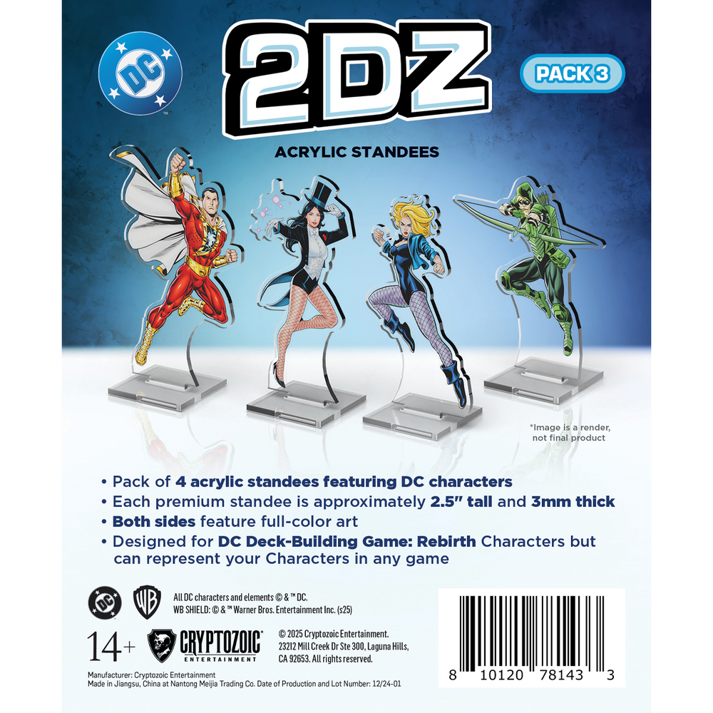 DC 2DZ Acrylic Standees: Pack 3 (ONLINE ORDER ONLY)