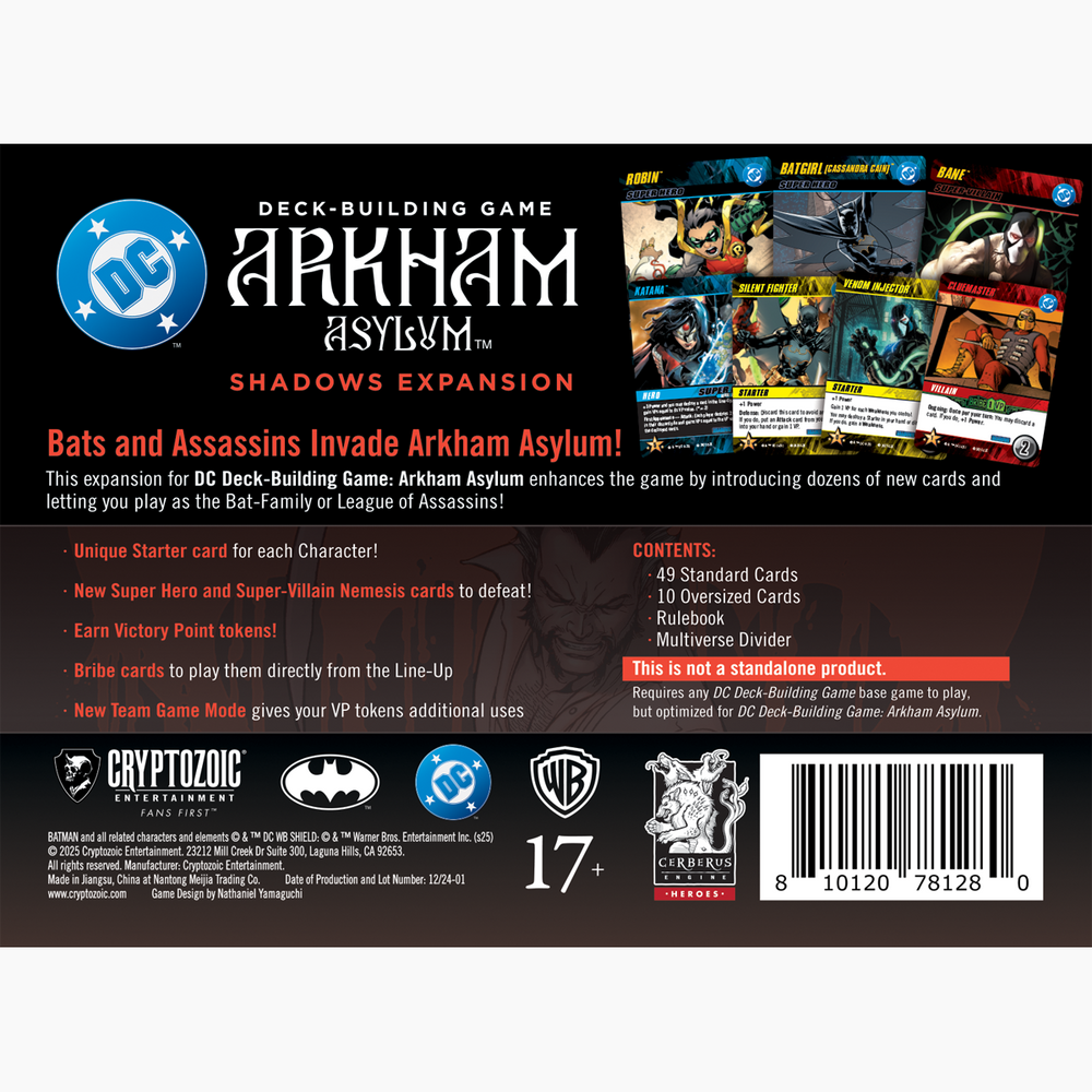 DC Deck-Building Game: Arkham Asylum Shadows Expansion (ONLINE ORDER ONLY)