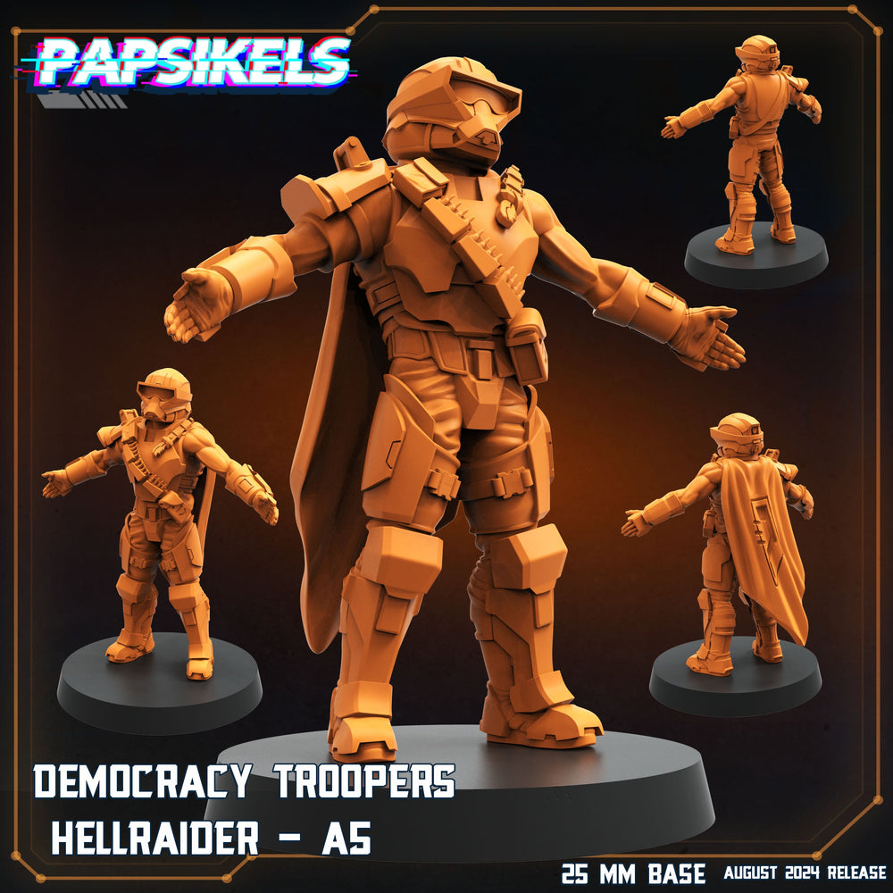 3D Printed Papsikels Democracy Troopers Hellraider Set August 2024 Scifi 28mm 32mm (Online Only)