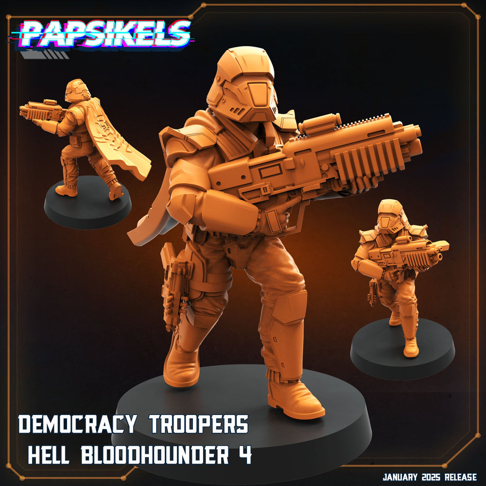 3D Printed Papsikels Democracy Trooper Hell Bloodhounders Set January 2025 - Scifi 28mm 32mm (Online Only)