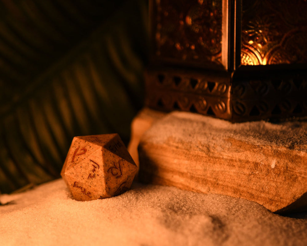 Demotic Limestone 30mm d20 - Dice Around the World Collection (ONLINE ORDER ONLY)