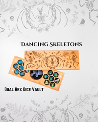 Dancing Skeletons | Engraved Dual Hex Dice Vault (ONLINE ORDER ONLY)