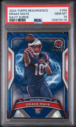 Graded 2024 Topps Resurgence Drake Maye #164 /275 Navy Surge Rookie RC Football Card PSA 10 Gem Mint